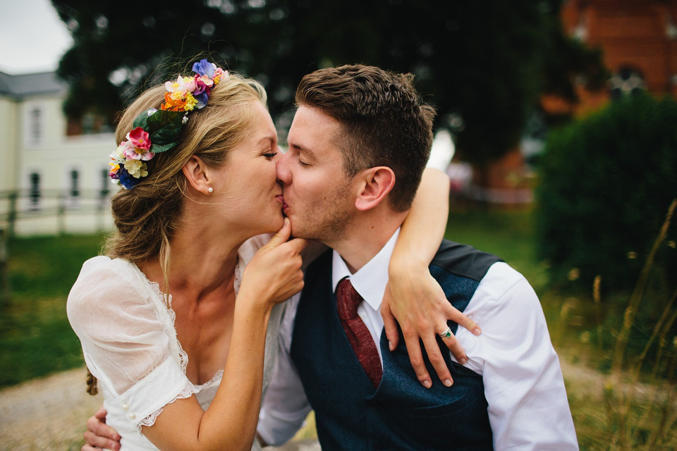 colourful weddings, floral crown, flower crown, whimsical wedding, dorset weddings, richard skins photography