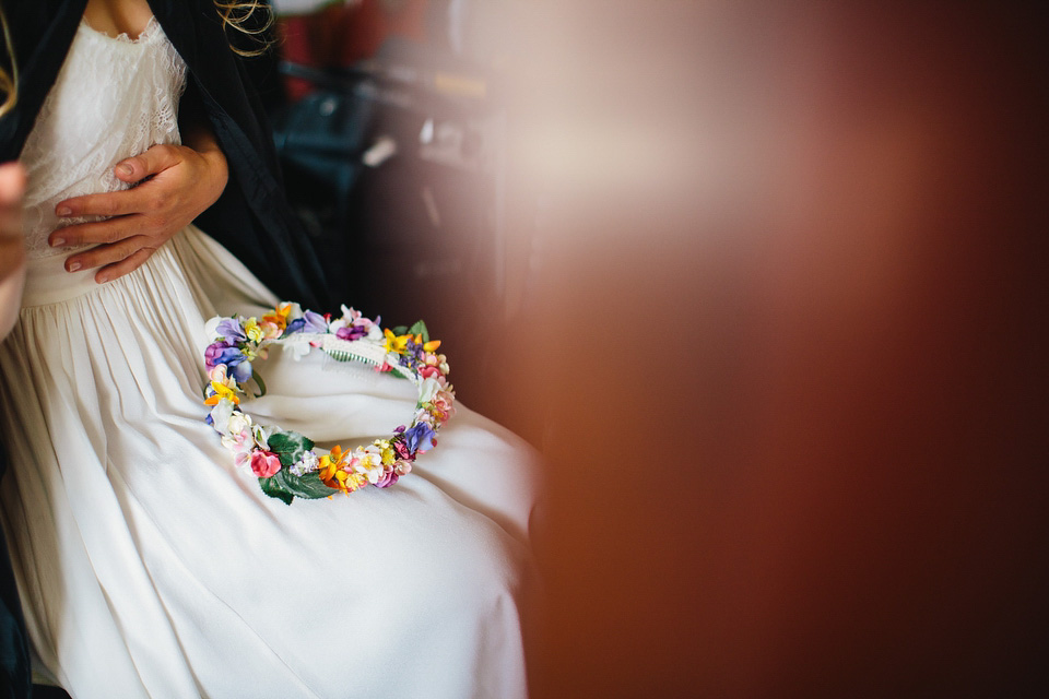 colourful weddings, floral crown, flower crown, whimsical wedding, dorset weddings, richard skins photography