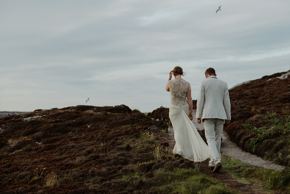 lundy island wedding, bhldn wedding dress, cypress wedding dress, bhldn, 1980s wedding dress, vintage wedding dress, kitchener photography