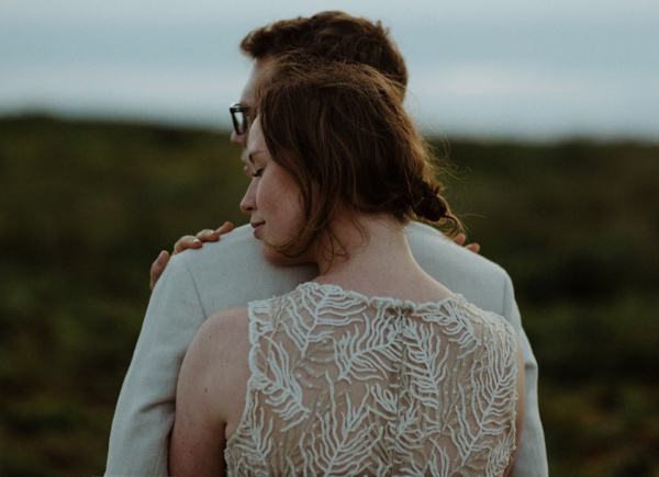 An Original 80’s Wedding Dress and BHLDN Gown for a Lundy Island Wedding
