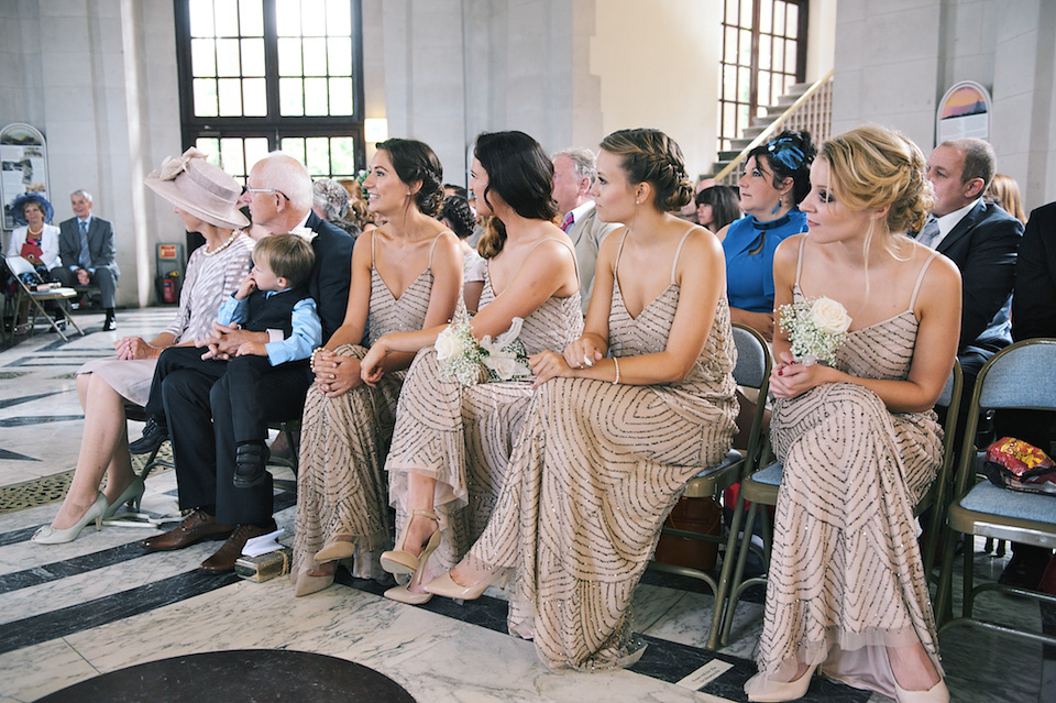 art deco bride, art deco wedding, midland hotel morecombe, jenny packham wedding dress