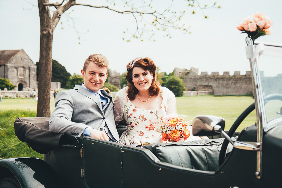 floral wedding dress, tea length wedding dress, joanne fleming