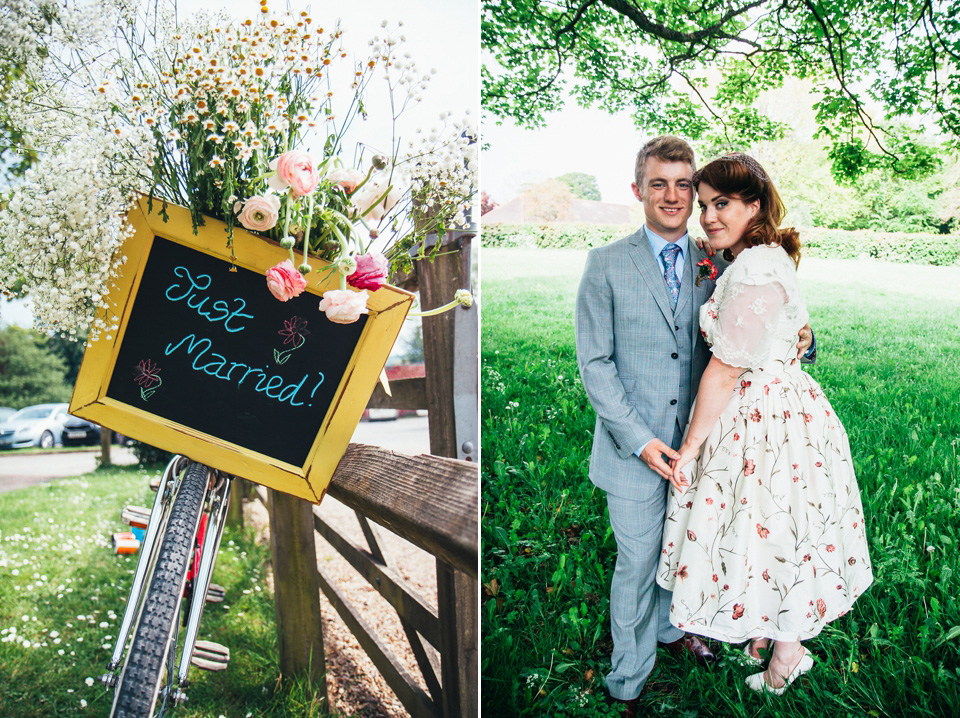 floral wedding dress, tea length wedding dress, joanne fleming