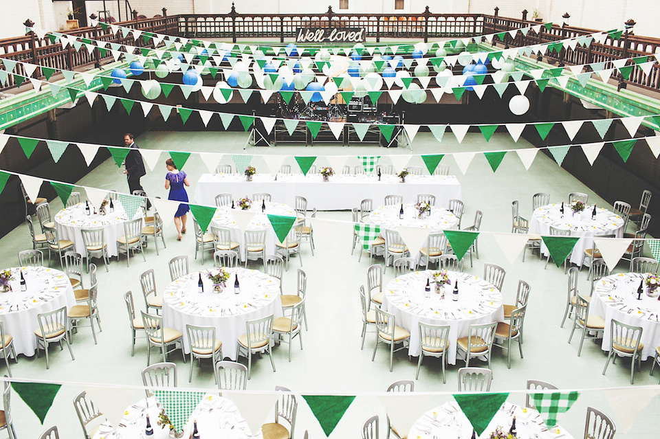 victoria baths manchester, paper lanterns, manchester weddings, heart on fire photography, mori lee