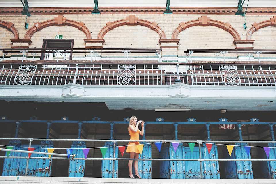 victoria baths manchester, paper lanterns, manchester weddings, heart on fire photography, mori lee