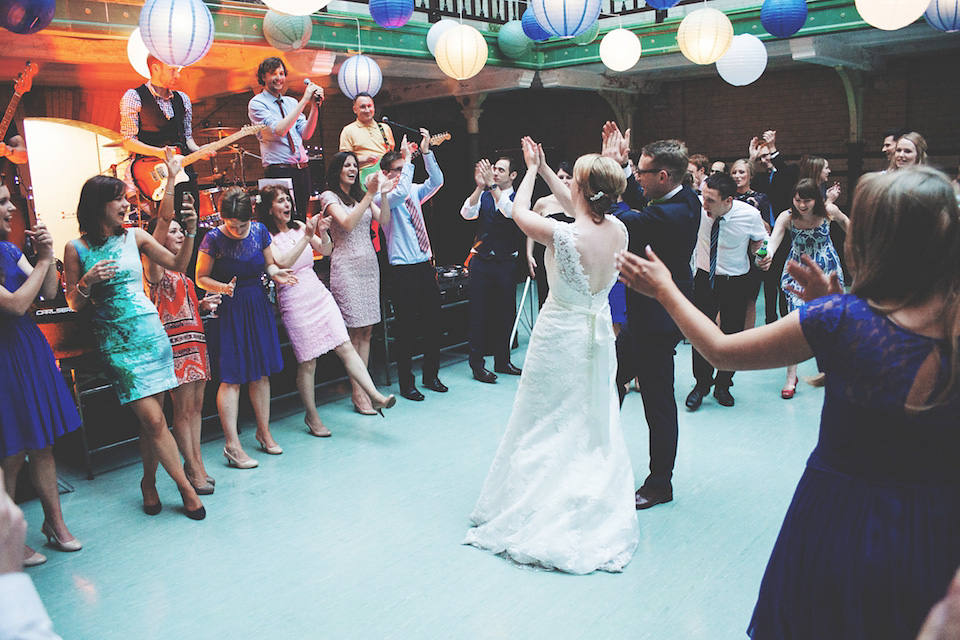 victoria baths manchester, paper lanterns, manchester weddings, heart on fire photography, mori lee