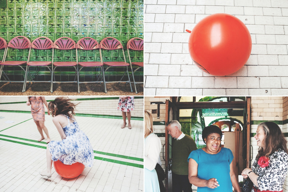 victoria baths manchester, paper lanterns, manchester weddings, heart on fire photography, mori lee