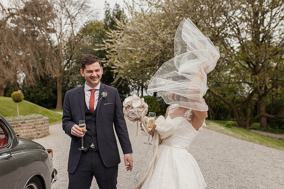 50s style Timeless Couture wedding dress, poofy veil, 60s veil, 50s dress, paul joseph photography