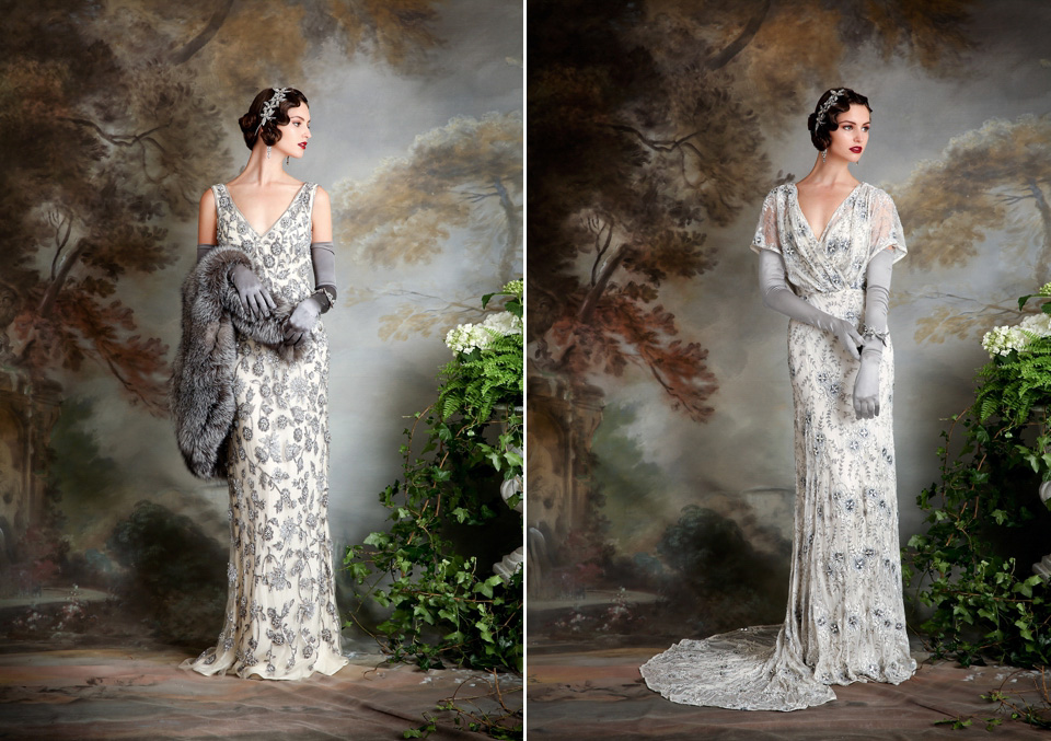 eliza jane howell, art deco weddings, beaded wedding dress, deco wedding