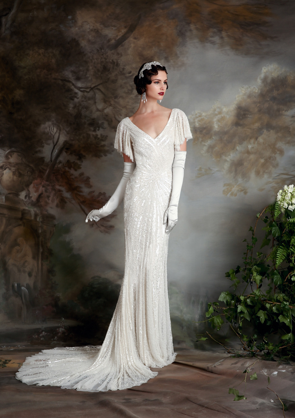 eliza jane howell, art deco weddings, beaded wedding dress, deco wedding