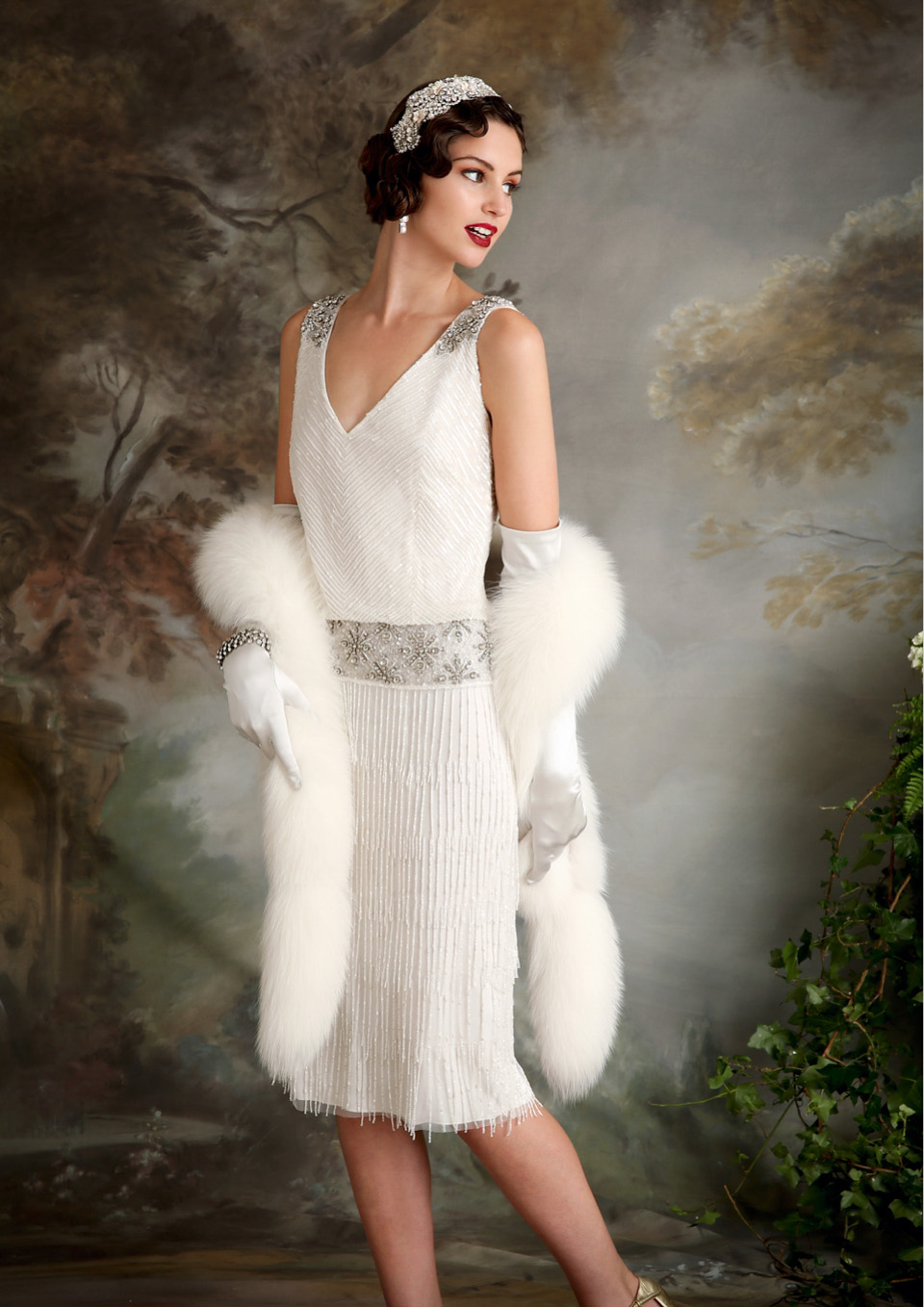 eliza jane howell, art deco weddings, beaded wedding dress, deco wedding