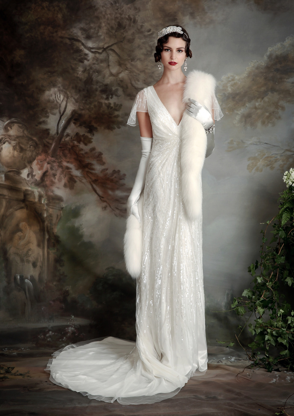 eliza jane howell, art deco weddings, beaded wedding dress, deco wedding