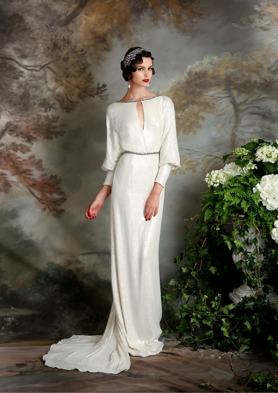 eliza jane howell, art deco weddings, beaded wedding dress, deco wedding