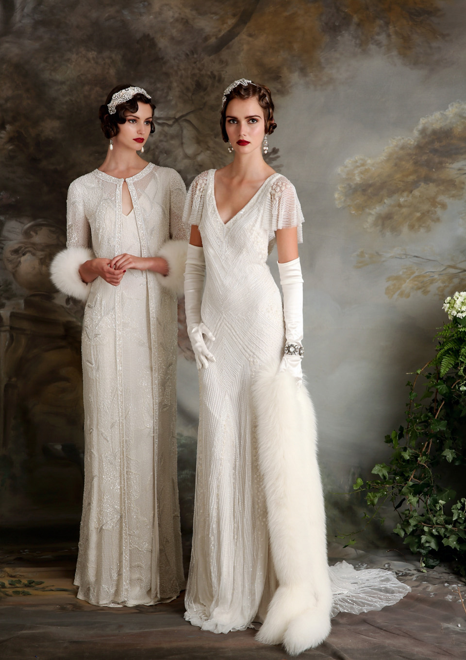 eliza jane howell, art deco weddings, beaded wedding dress, deco wedding