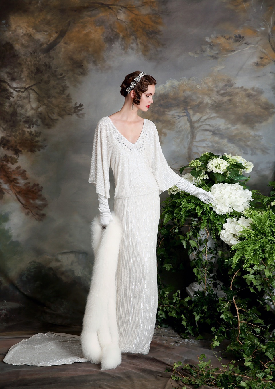 eliza jane howell, art deco weddings, beaded wedding dress, deco wedding