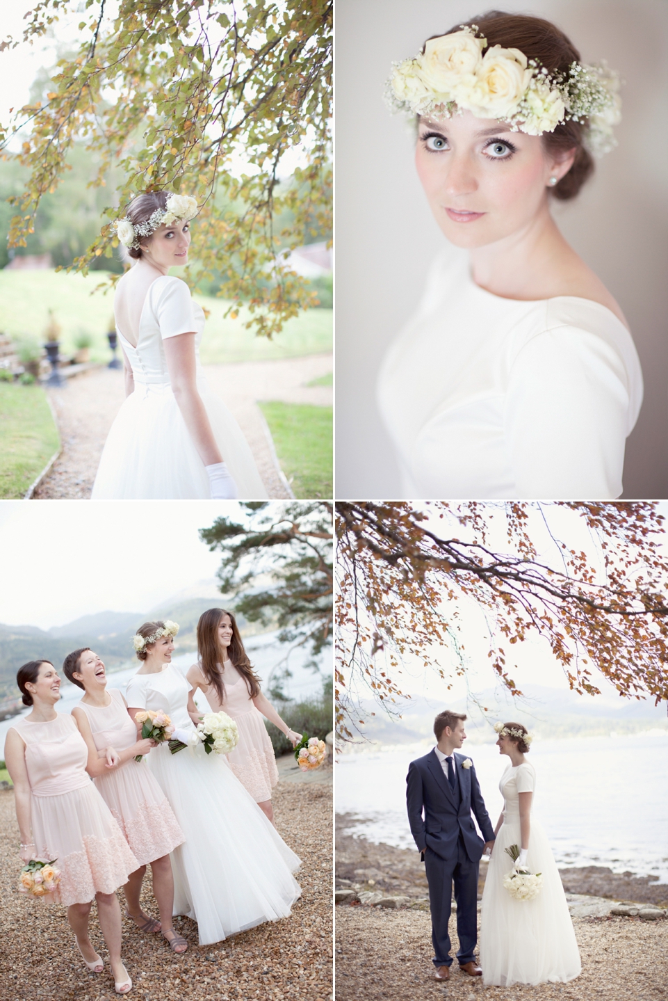 pale pink whimsical scottish lochside wedding