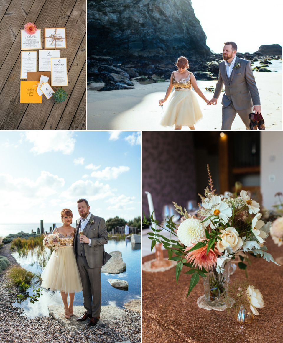 sparkly gold wedding dress cornwall