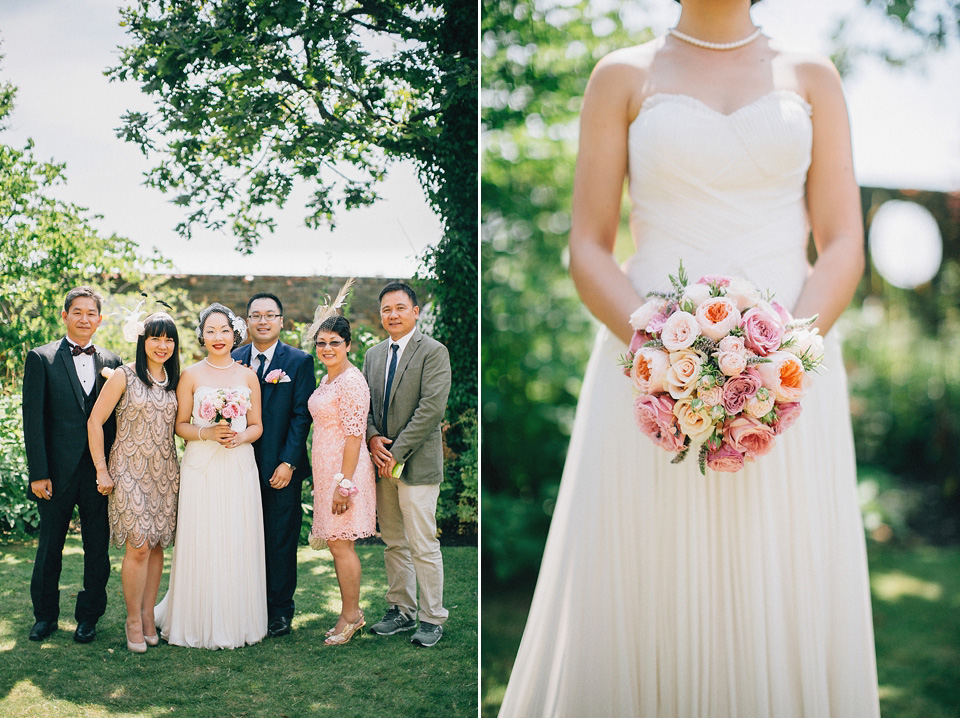 chinese bride, red wedding dress, kensington rooftop gardens, nicholas lau photography