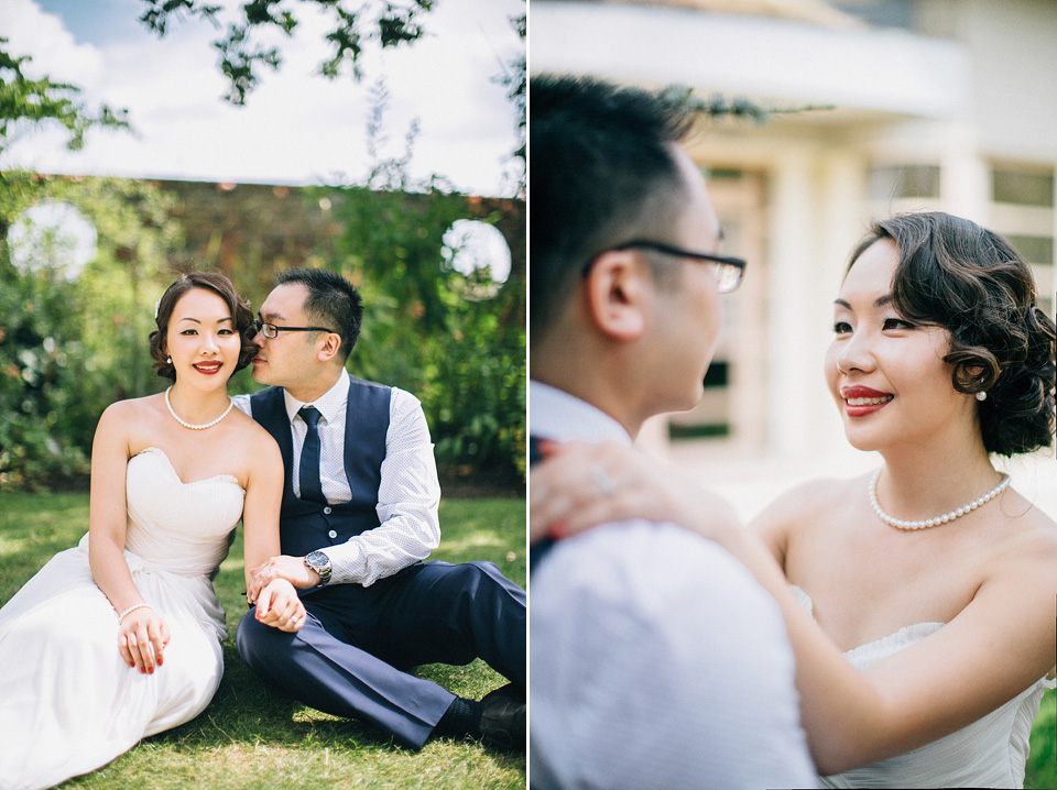 chinese bride, red wedding dress, kensington rooftop gardens, nicholas lau photography