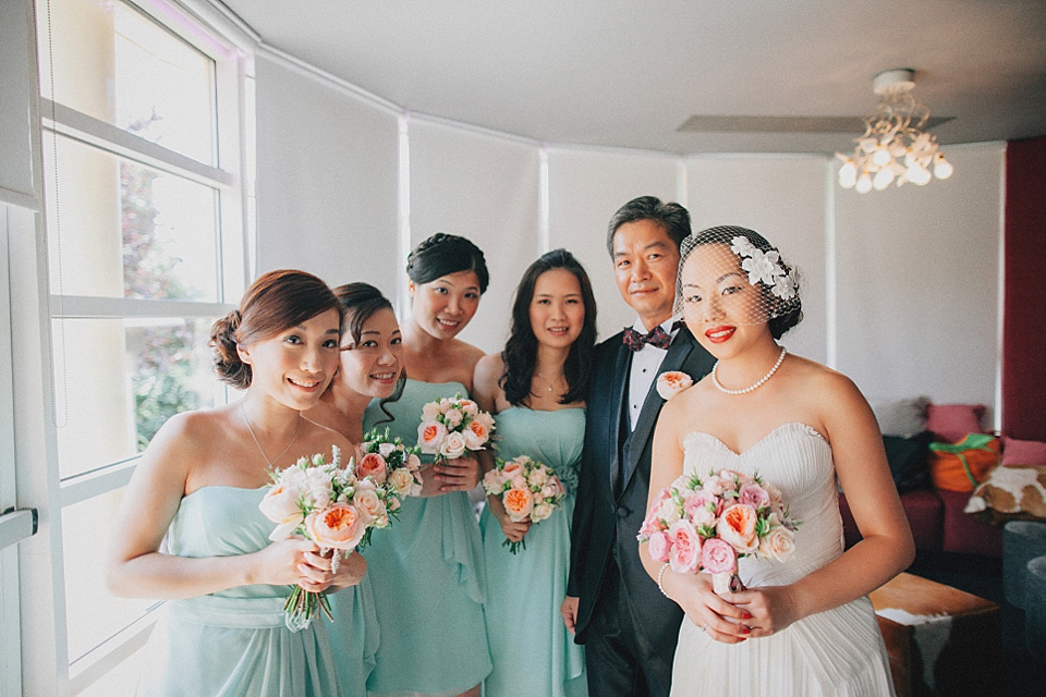 chinese bride, red wedding dress, kensington rooftop gardens, nicholas lau photography