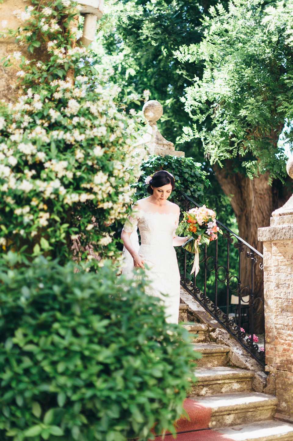 italian wedding, rustic italian wedding, temperley london bride, temperley wedding dress