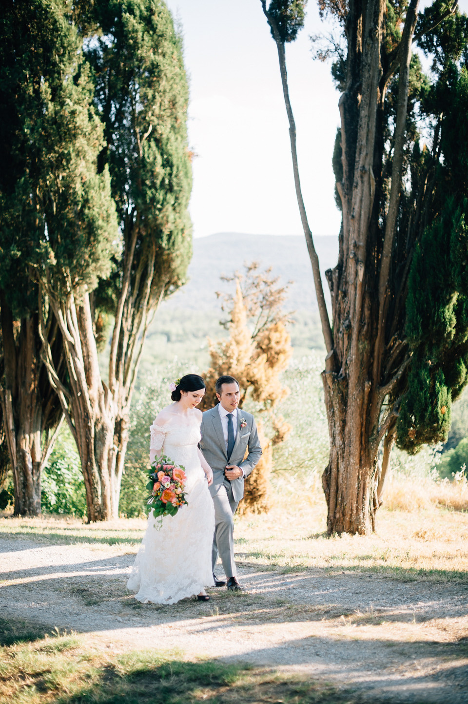 italian wedding, rustic italian wedding, temperley london bride, temperley wedding dress