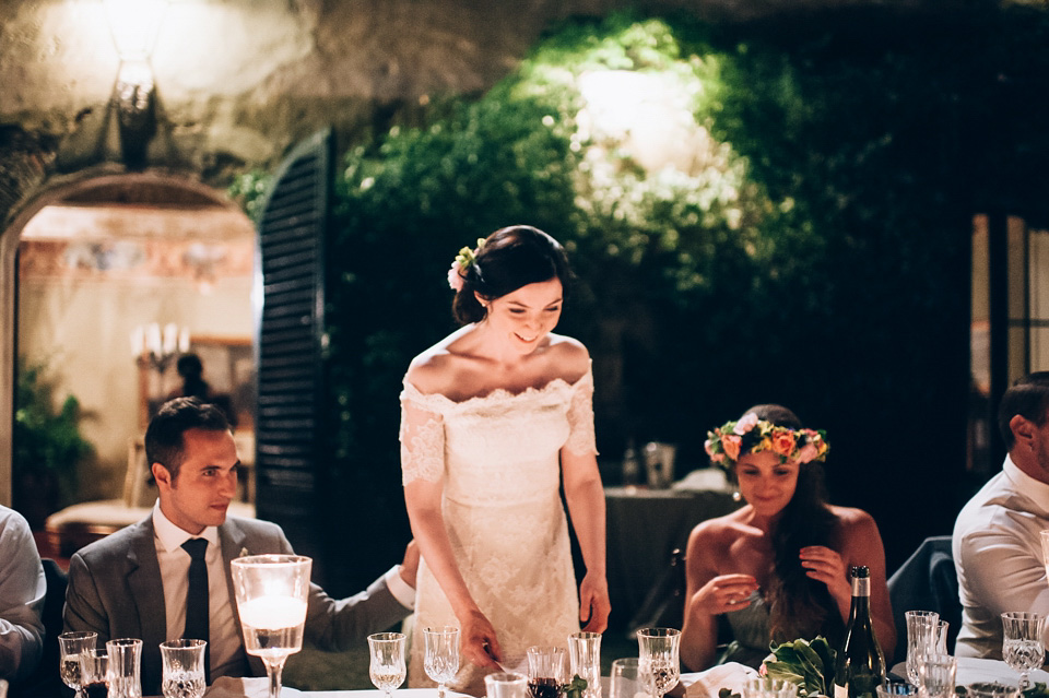 italian wedding, rustic italian wedding, temperley london bride, temperley wedding dress