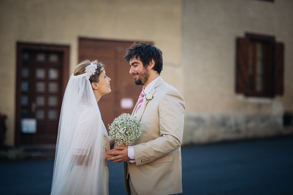 Bucolic bliss - a chic French bride wearing Laure De Sagazan, marries her Argentinian groom in a relaxed, rustic wedding set in the beautiful French countryside. chic french wedding, french country wedding, Laure De Sagazan