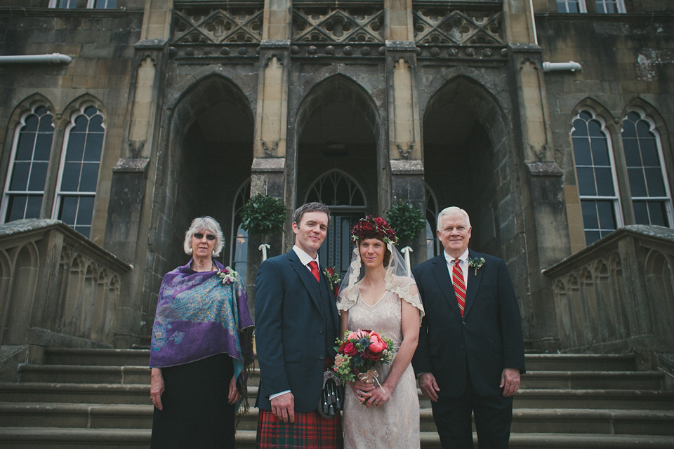 loch lomond weddings, gold wedding dress, floral crown, maureen du preez photography