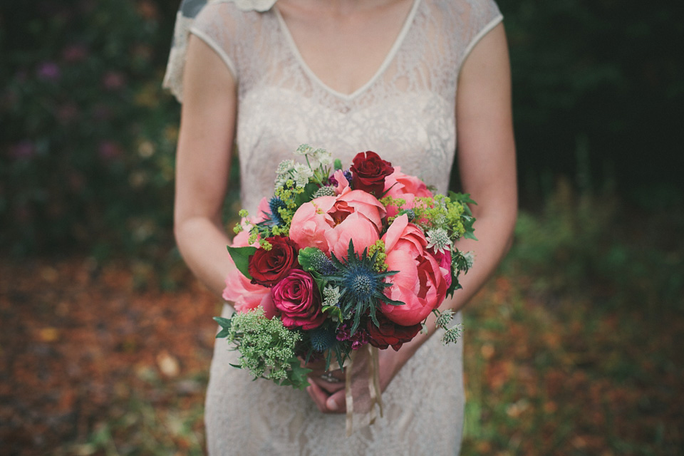 loch lomond weddings, gold wedding dress, floral crown, maureen du preez photography