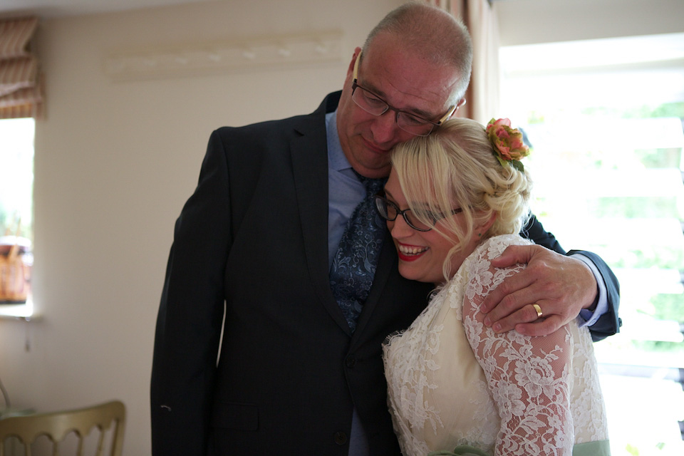 south farm wedding, joanne fleming design, 1950s petticoat, colourful wedding