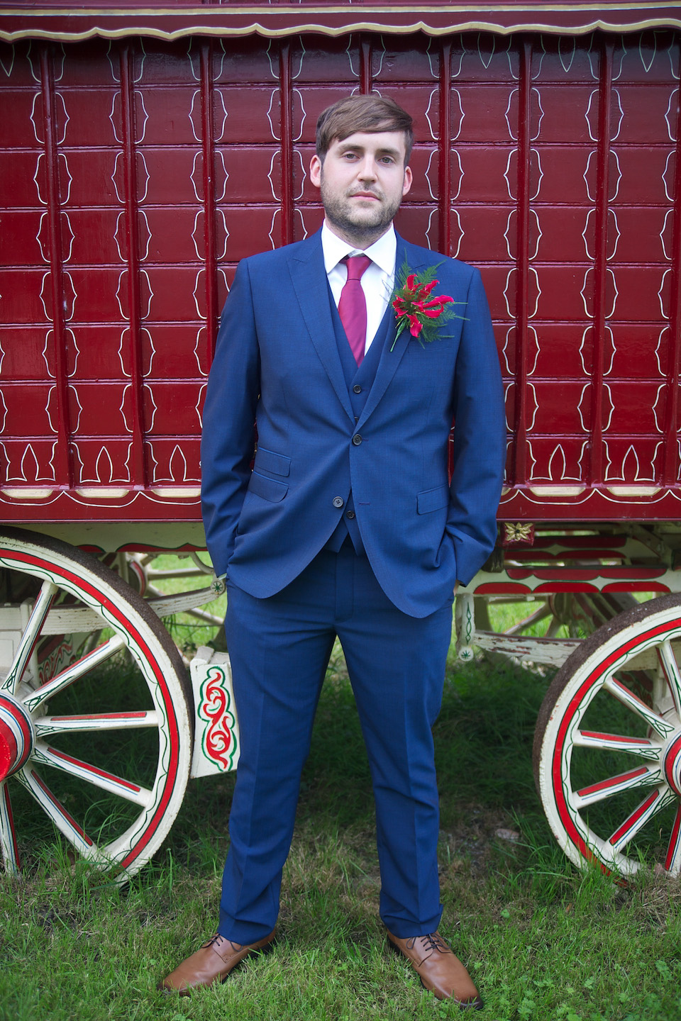 south farm wedding, joanne fleming design, 1950s petticoat, colourful wedding