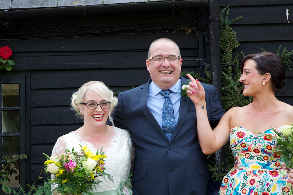 south farm wedding, joanne fleming design, 1950s petticoat, colourful wedding