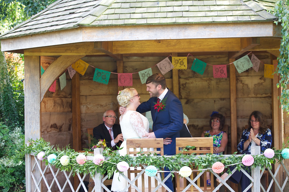 south farm wedding, joanne fleming design, 1950s petticoat, colourful wedding