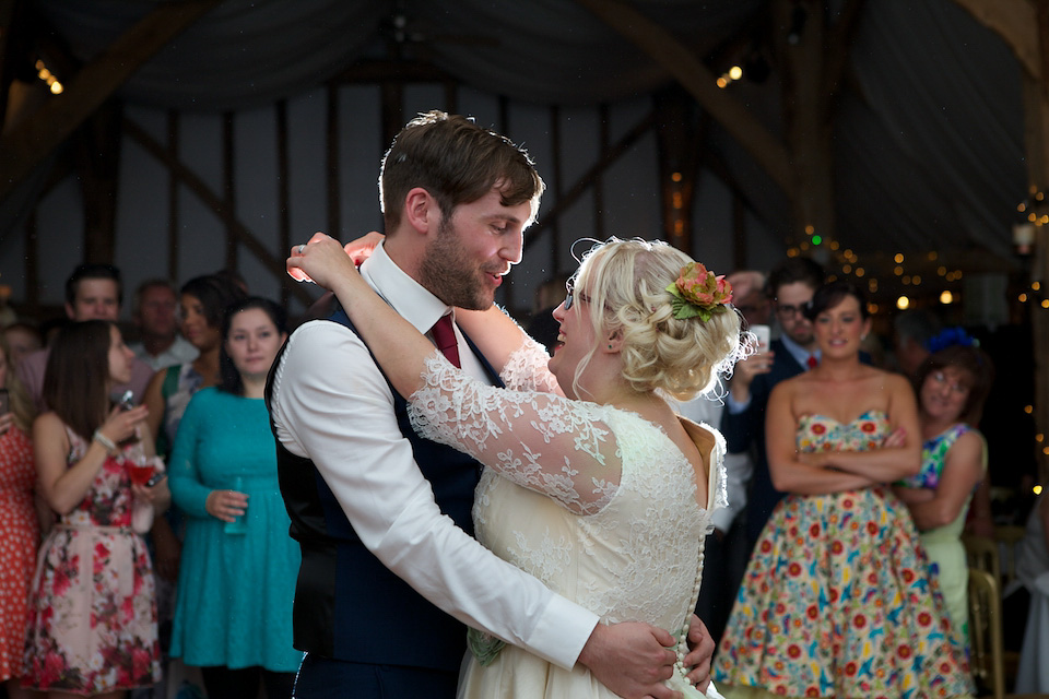 south farm wedding, joanne fleming design, 1950s petticoat, colourful wedding