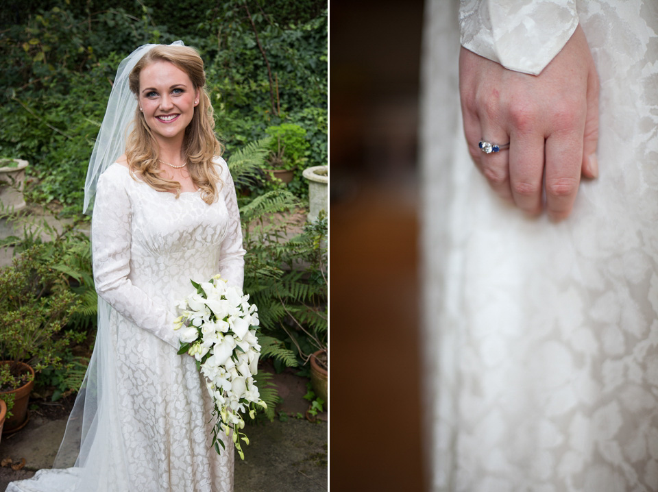 An original 1940s vintage wedding dress sourced from Elizabeth Avey of London, for this traditional Jewish wedding ceremony. Photography by Gee Sagoo. jewish wedding, elizabeth avey, vintage wedding dress, 1940s vintage