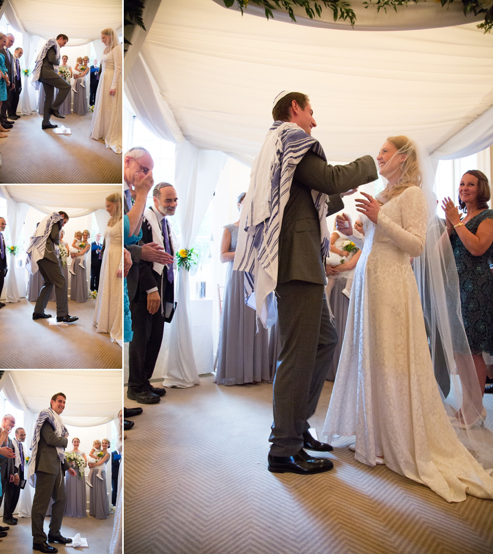 An original 1940s vintage wedding dress sourced from Elizabeth Avey of London, for this traditional Jewish wedding ceremony. Photography by Gee Sagoo. jewish wedding, elizabeth avey, vintage wedding dress, 1940s vintage