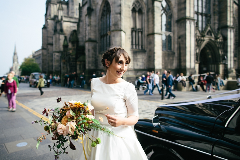 scottish wedding, edinburgh wedding, flossy and dossy wedding dress, caro weiss photography