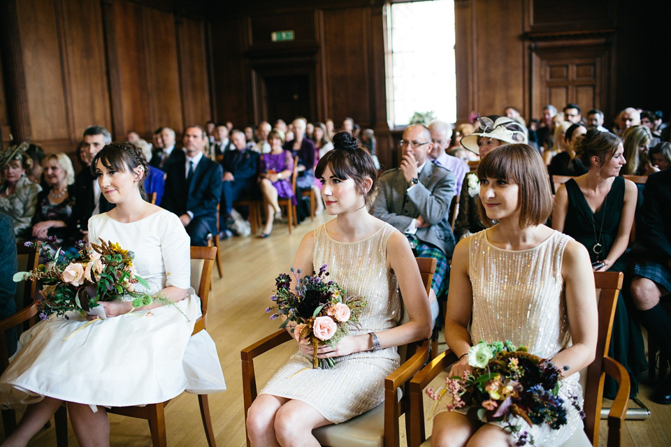 scottish wedding, edinburgh wedding, flossy and dossy wedding dress, caro weiss photography