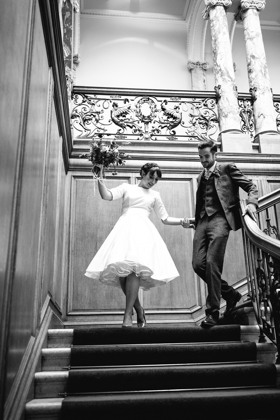 scottish wedding, edinburgh wedding, flossy and dossy wedding dress, caro weiss photography