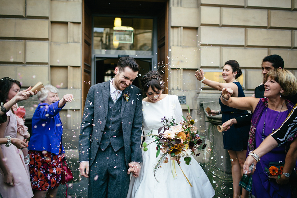 scottish wedding, edinburgh wedding, flossy and dossy wedding dress, caro weiss photography