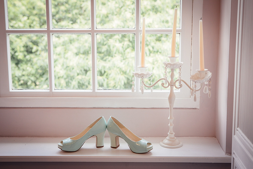 blush pink wedding dress, yolancris, village hall weddings