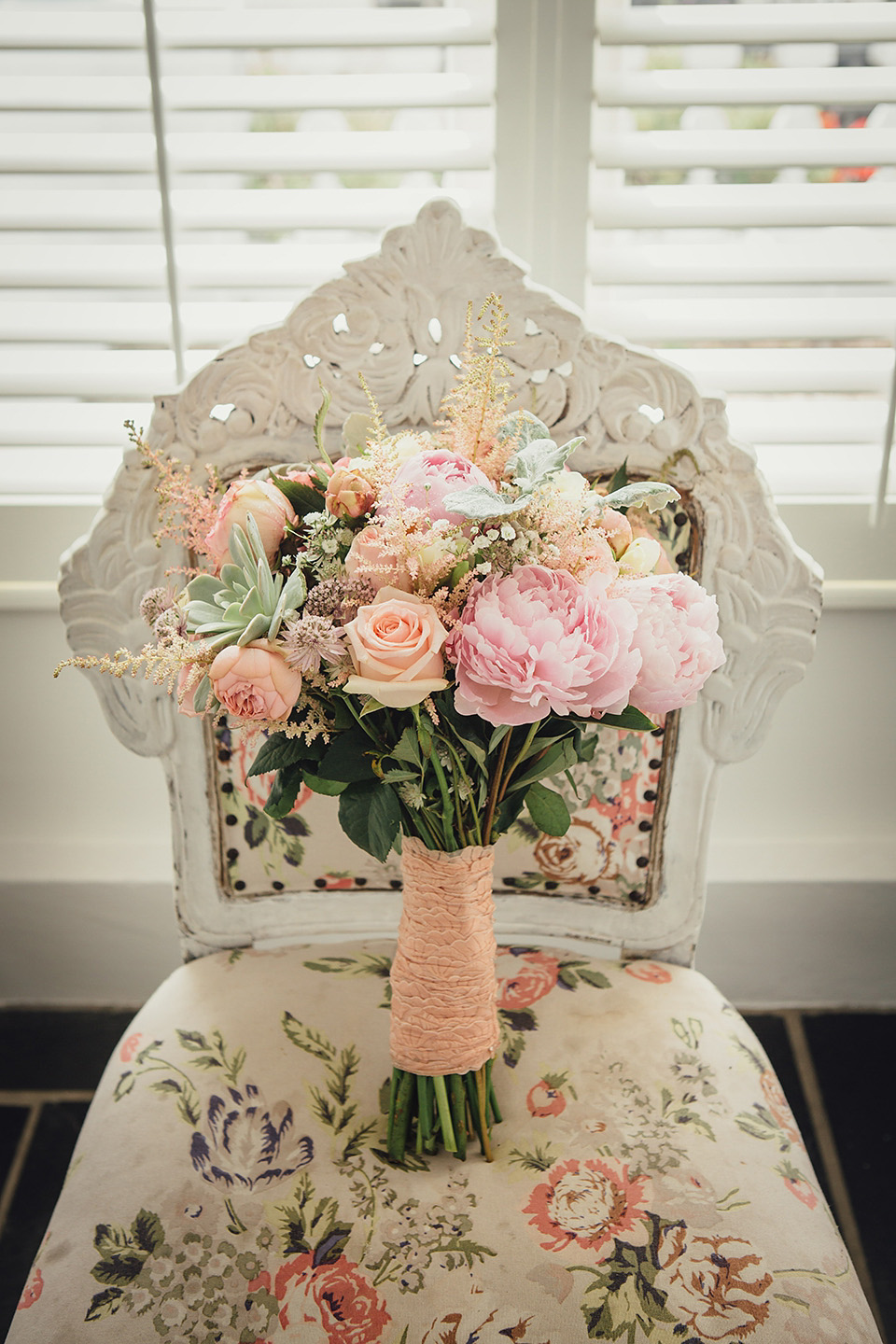 blush pink wedding dress, yolancris, village hall weddings