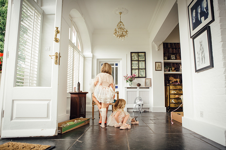 blush pink wedding dress, yolancris, village hall weddings