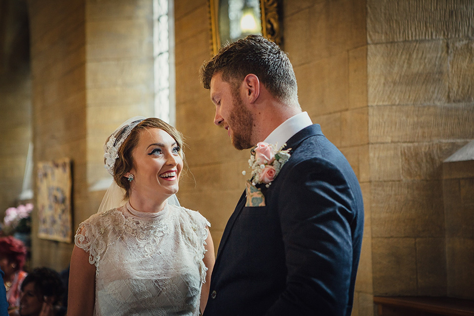 blush pink wedding dress, yolancris, village hall weddings