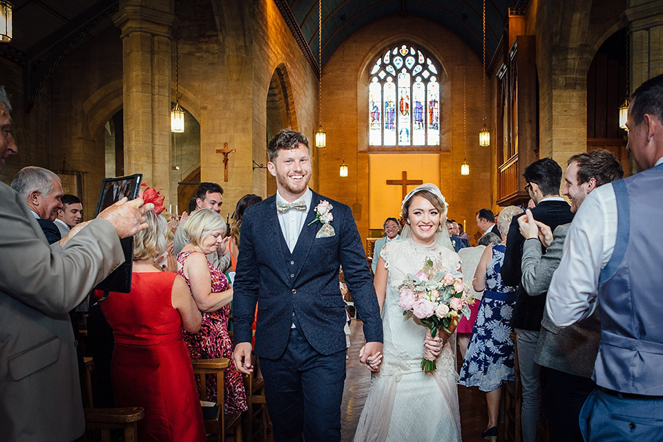 blush pink wedding dress, yolancris, village hall weddings