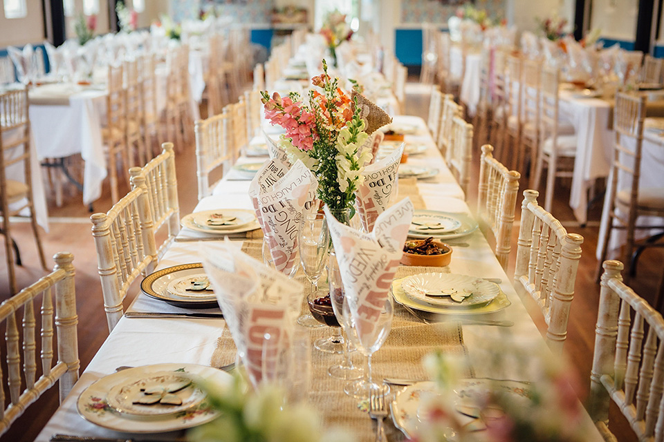 blush pink wedding dress, yolancris, village hall weddings