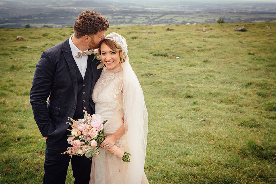 blush pink wedding dress, yolancris, village hall weddings