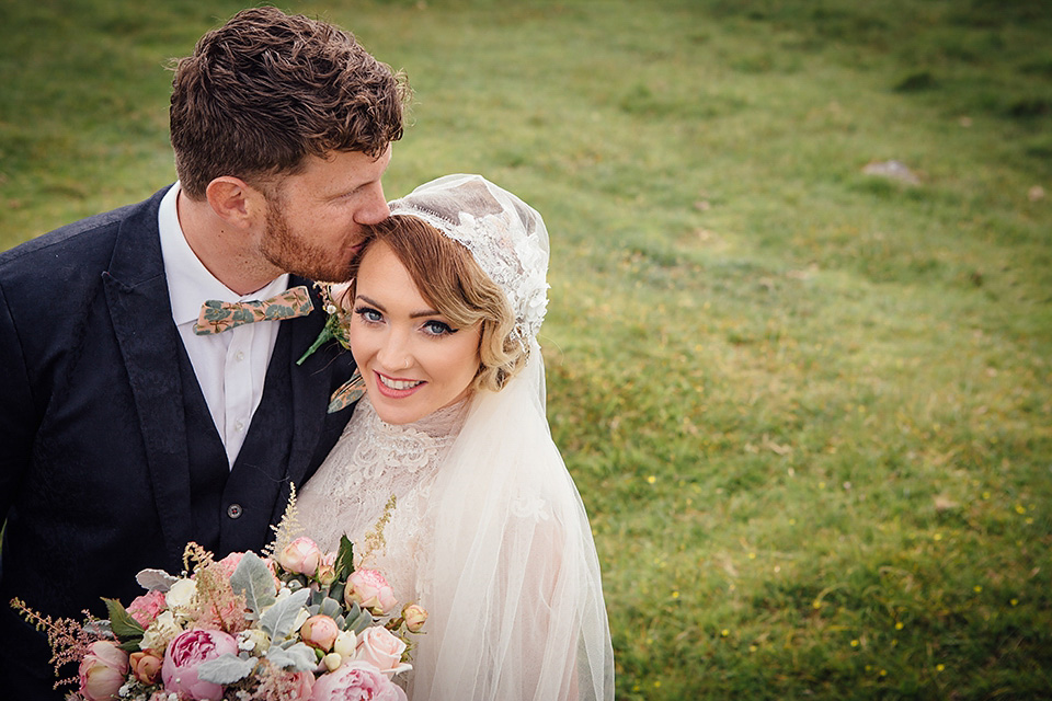 blush pink wedding dress, yolancris, village hall weddings