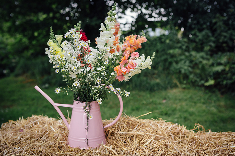 blush pink wedding dress, yolancris, village hall weddings